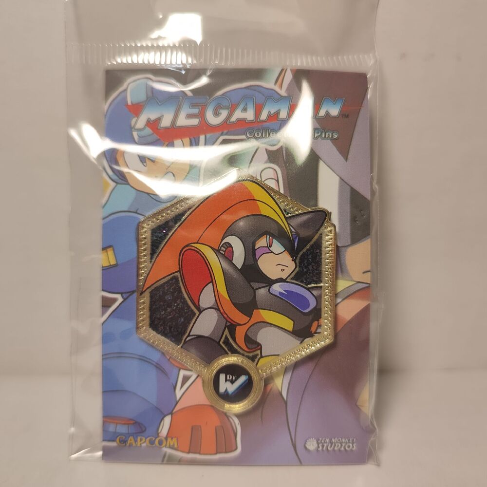 Mega Man Bass Enamel Pin Official Capcom Golden Series Full Color Badge Figure